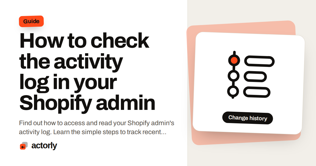 How to check the activity log in your Shopify admin