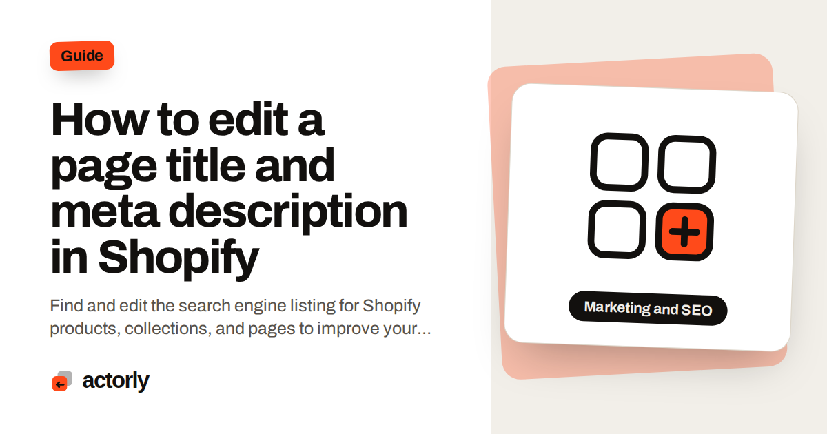 How to edit a page title and meta description in Shopify