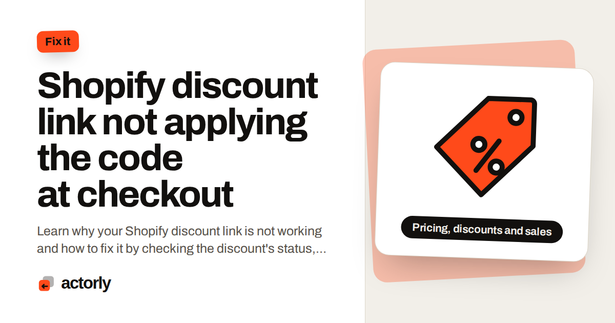 Shopify discount link not applying the code at checkout