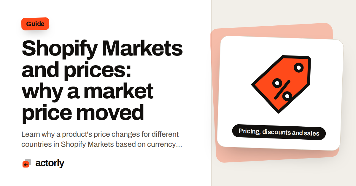 Shopify Markets and prices: why a market price moved